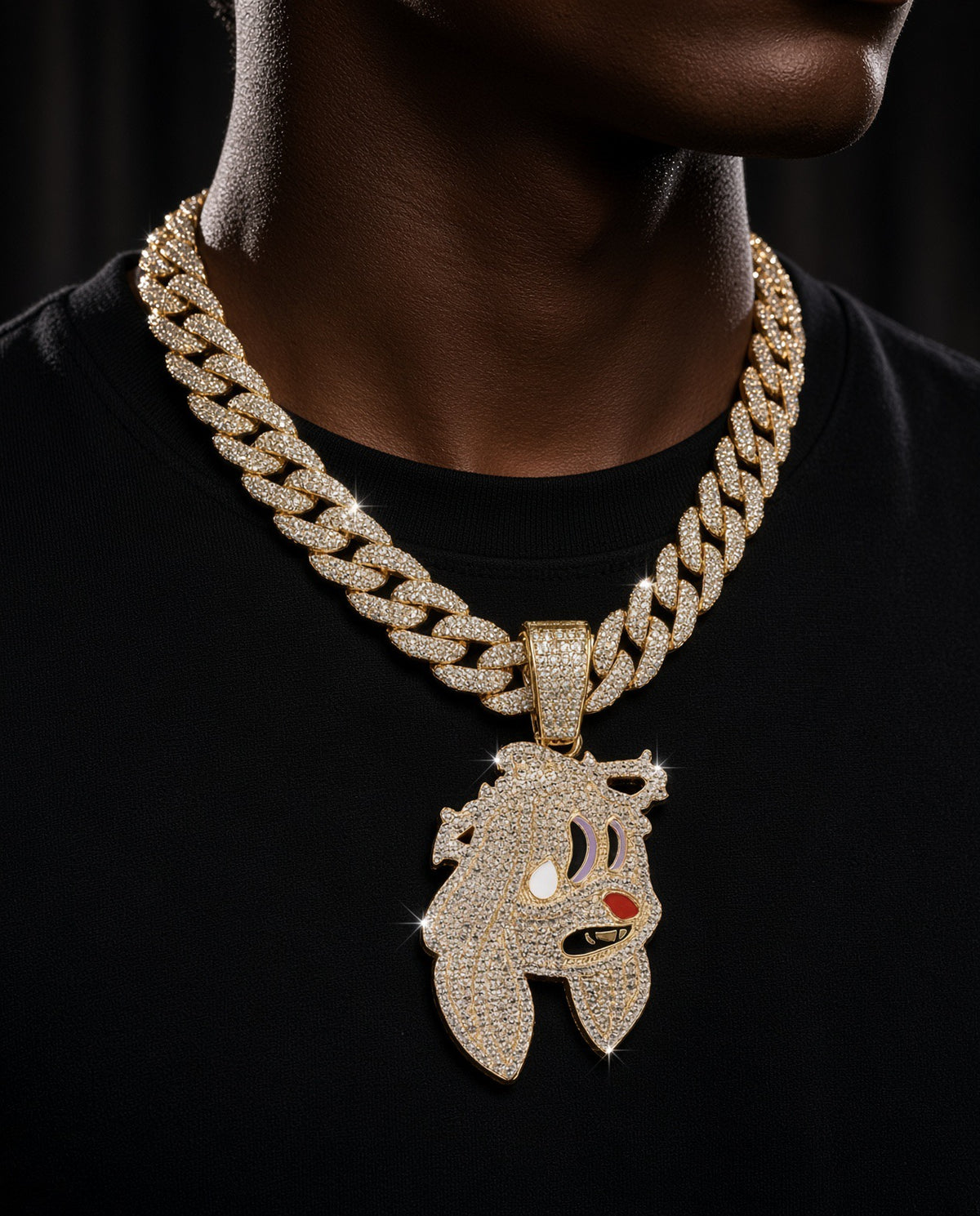 Iced Out Dog Pendant