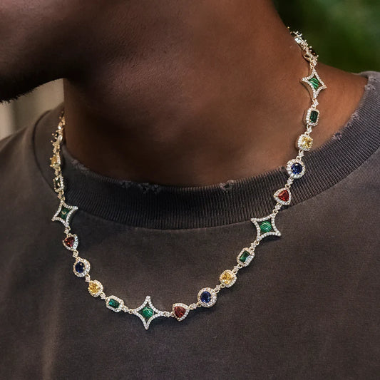 Multi Colored Iced Gemstone Necklace