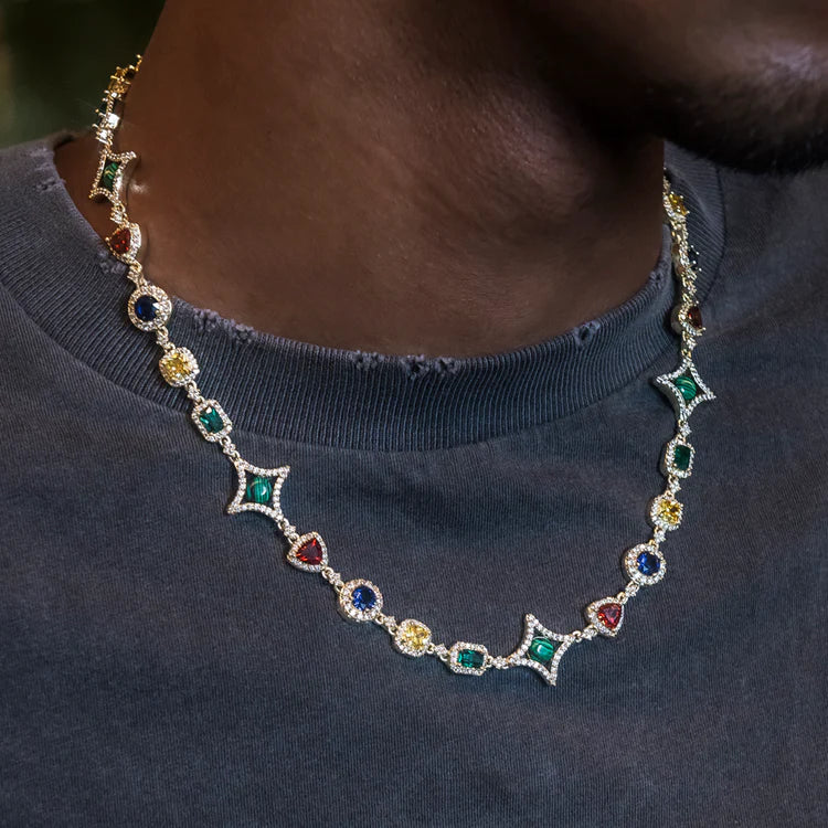Multi Colored Iced Gemstone Necklace